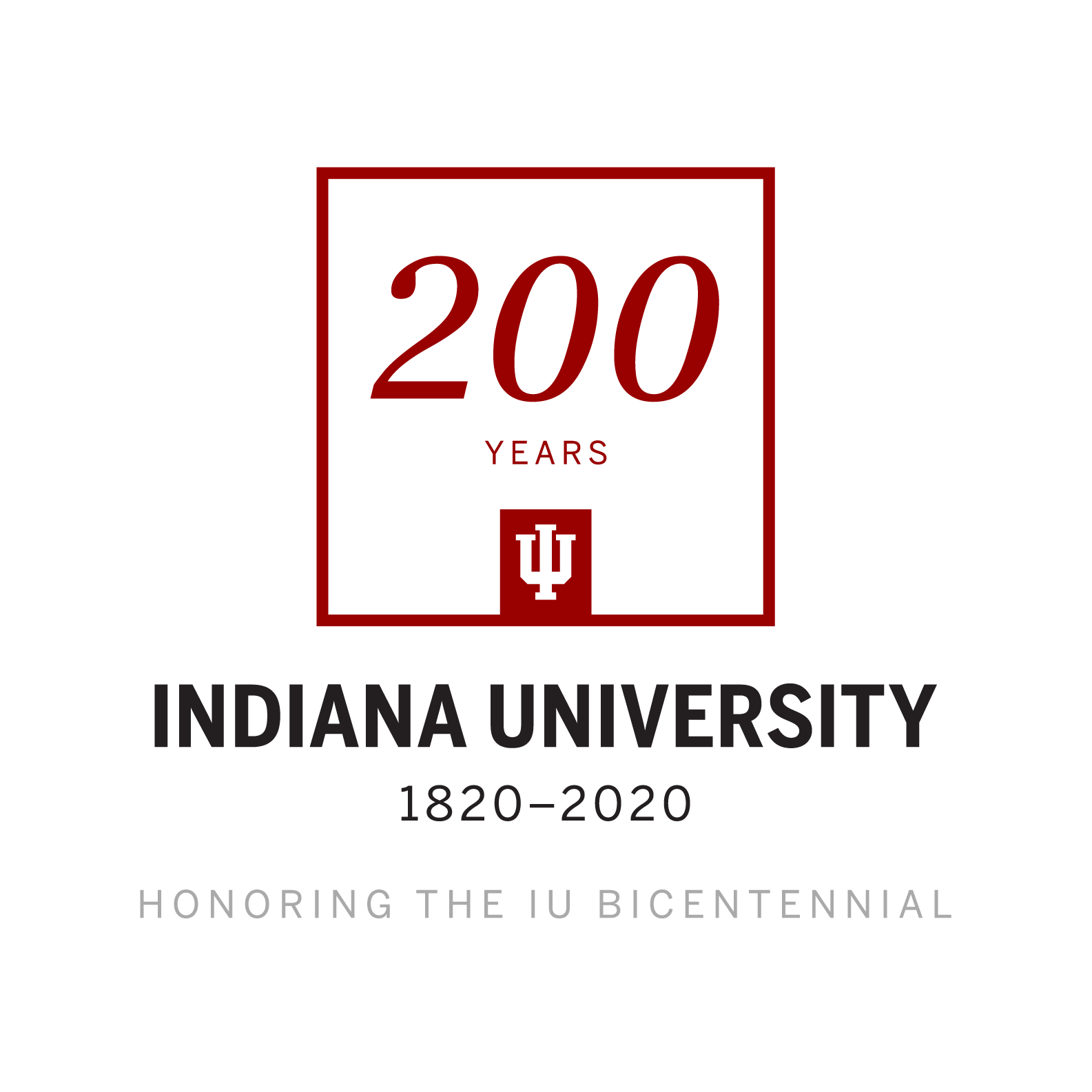 IU Honoring the Bicentennial Logo.