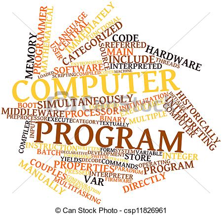 Word art created with computer terms. 